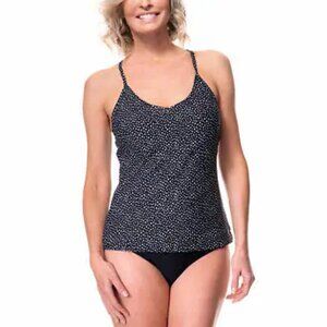 NWOT Roots Women's One Piece Swimsuit | Black with Dots
